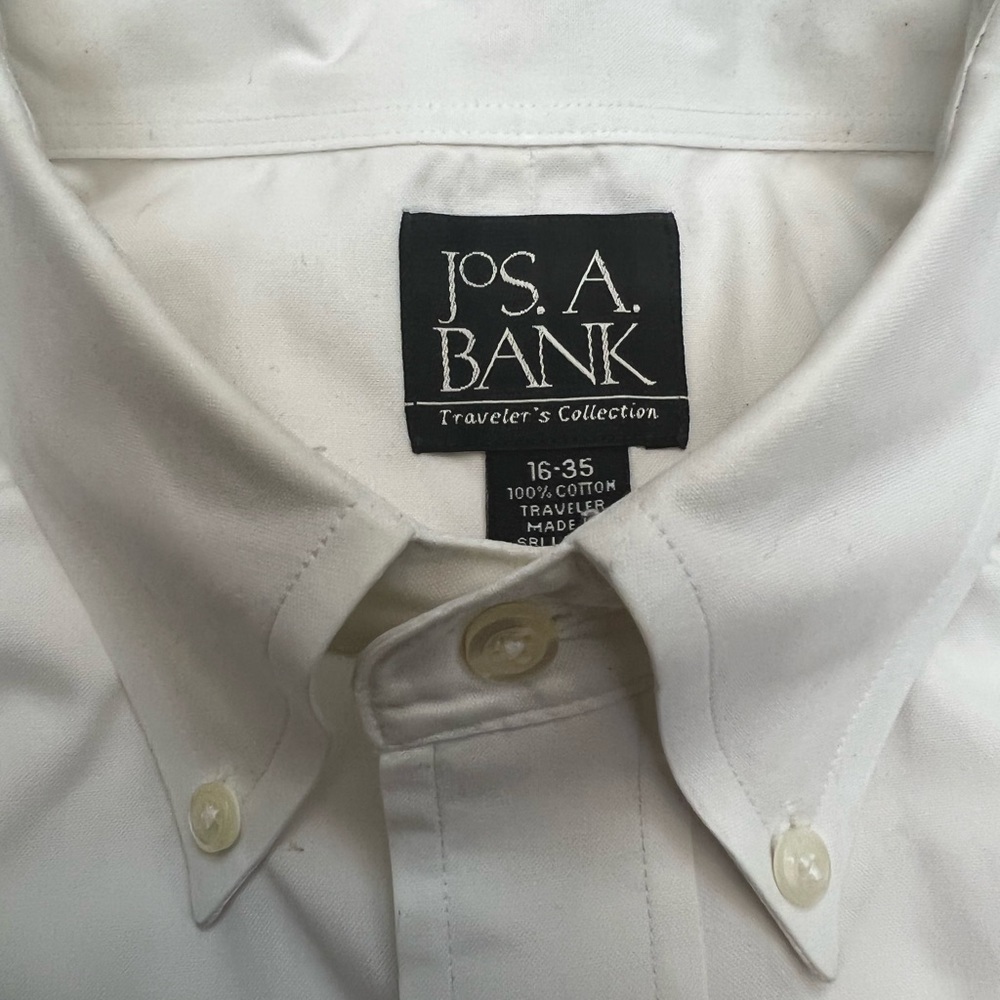 Jos A Bank white button down size 16 by 35 sleeves☑️
